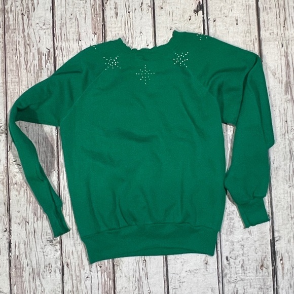 Vintage 80s Christmas Tree Xmas Ugly Sweater Party 1980s Pullover Sweatshirt - Picture 2 of 8